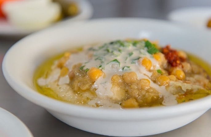 Hummus with tahini and extra virgin olive oil... #الشيخ #الناصرة #حمص #فول #مسبحة #فلافل #